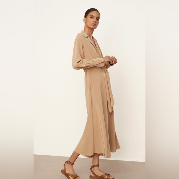 Vince Shaped Collar Long Sleeve Wrap Dress - Picture 3 of 11